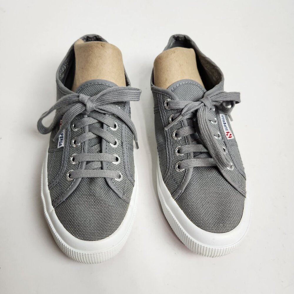Superga Unisex Low Top Platform Lace Up Tennis Sage Grey Women's 7.5
